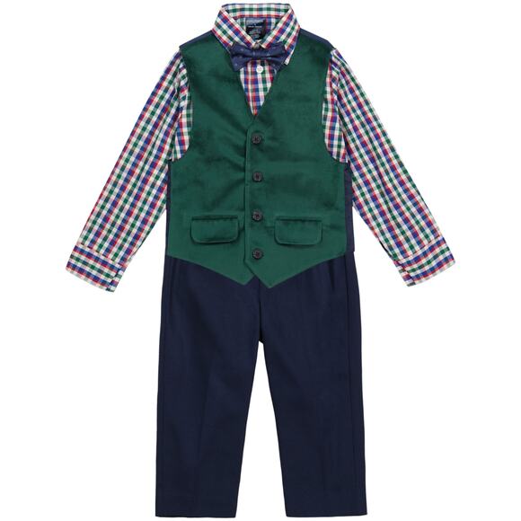 Nautica Baby Boys 3 piece Dress up  Velvet Vest, Shirt Pants Size 18 Month NWT - Picture 1 of 2